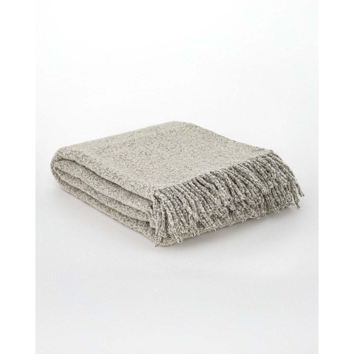Pleated Wool Throw Blanket Paris Ivory Luxury Boucle Soft