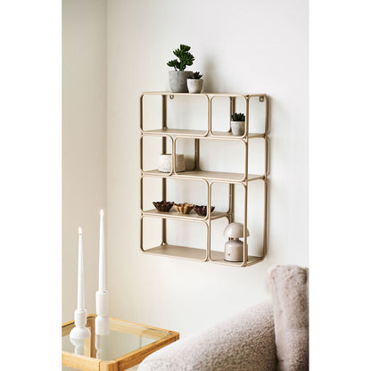 Lanciano Wandplank, metaal, beige, 48x18x64 cm