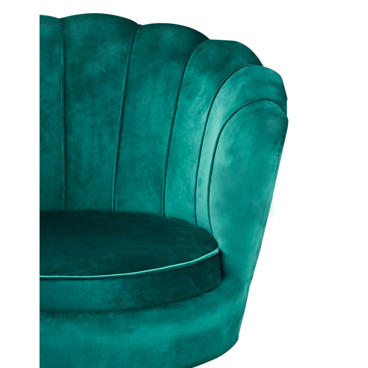 Velvet shell armchair Green