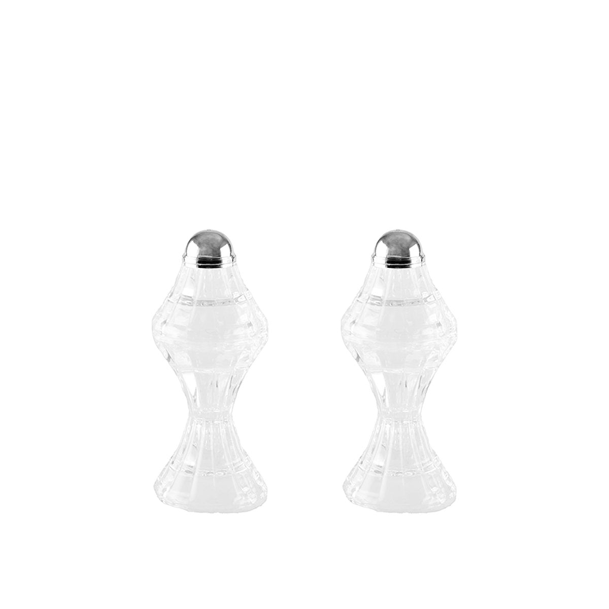 Zout en peper set glas 4x4x14 cm transparant