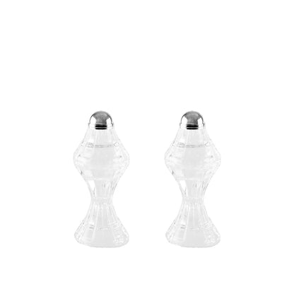 Zout en peper set glas 4x4x14 cm transparant