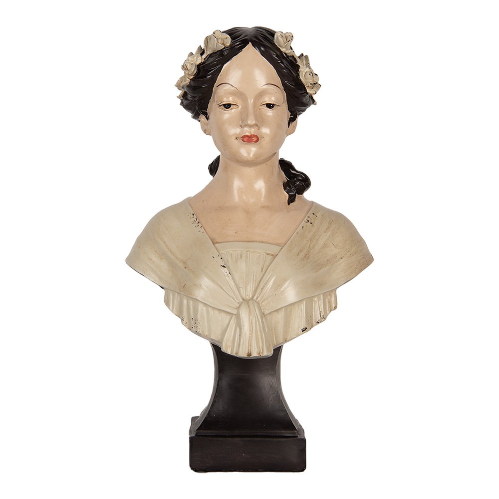 Decoratie Beeld Vrouw 18x12x31 cm Beige Kunststof