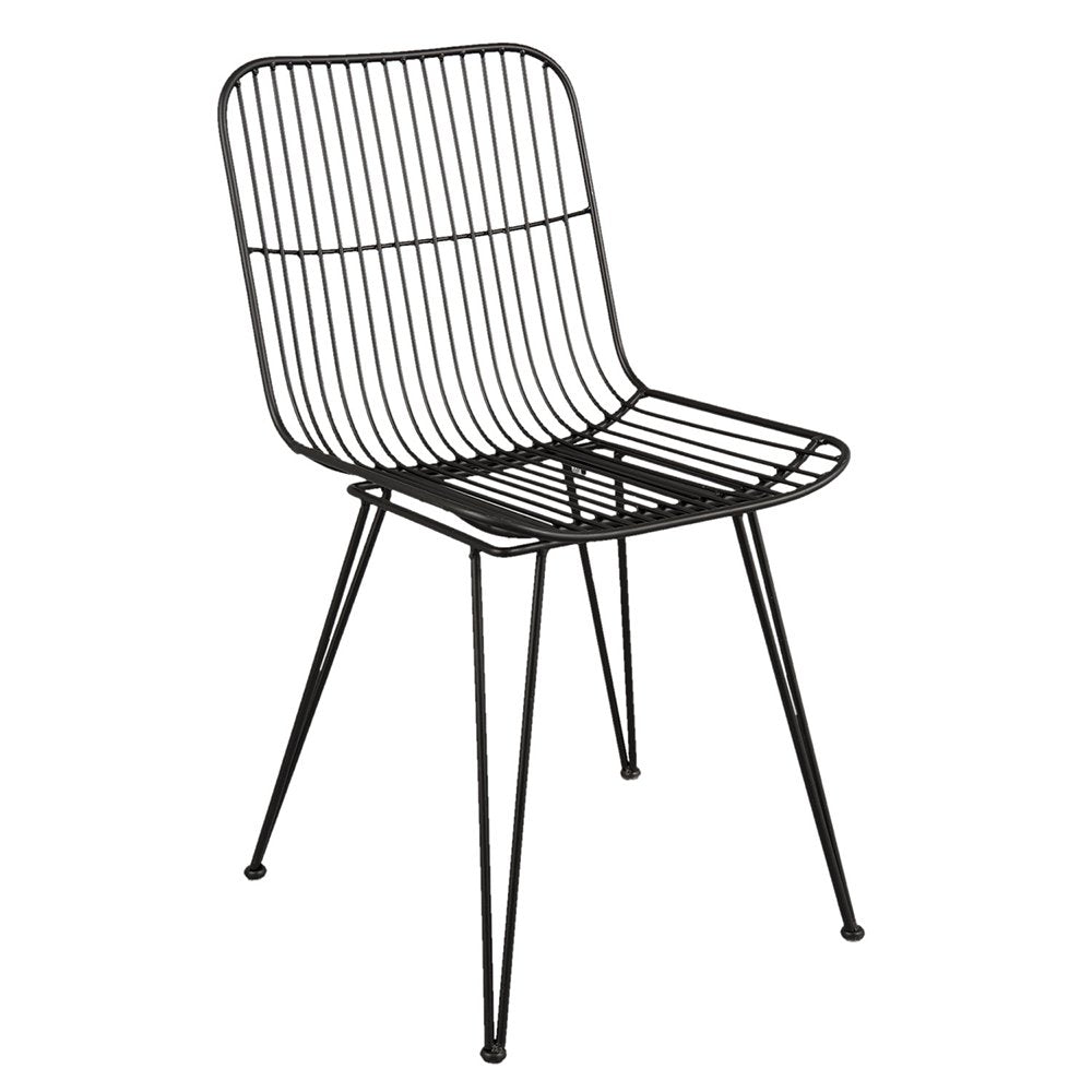 Eetkamerstoel 42x55x83 cm zwart ijzer
