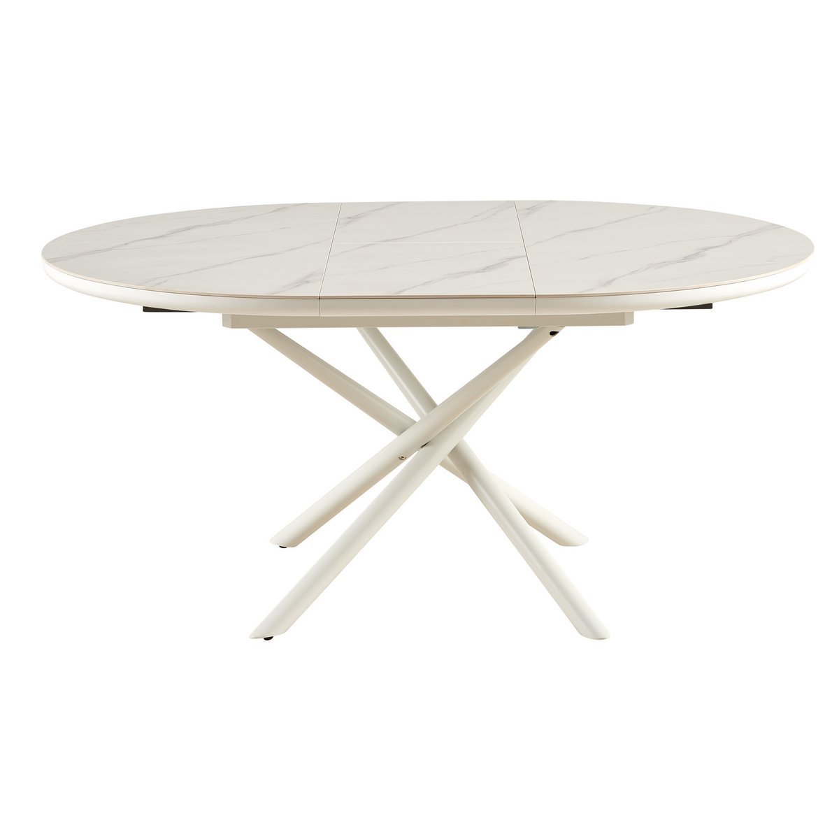 Eettafel rond 120 cm wit uitbreidbaar
