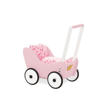 Poppenwagen Prinzessin Lea Beuken Hout Roze Witte Stijl