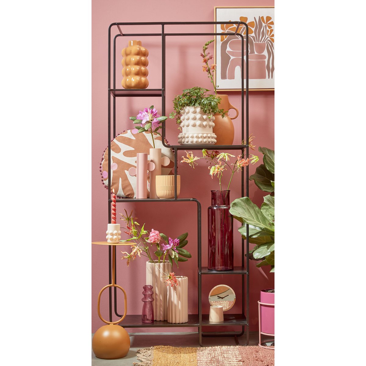Open kast metaal zwart 76x30x178 cm
