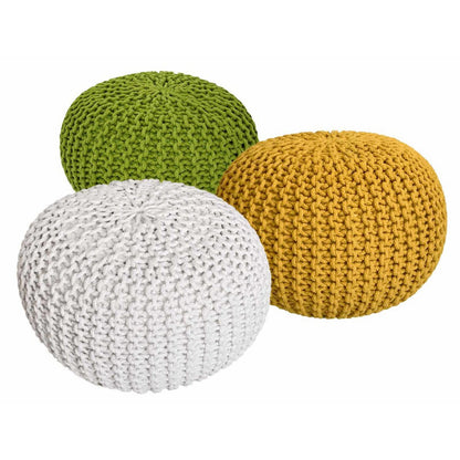 Pouf set 3 stuks Ø 55 cm gerecycled katoen