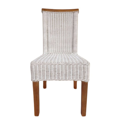 Eetkamerstoelen Perth Rattan Witte Mand Stoelen Zesdelig