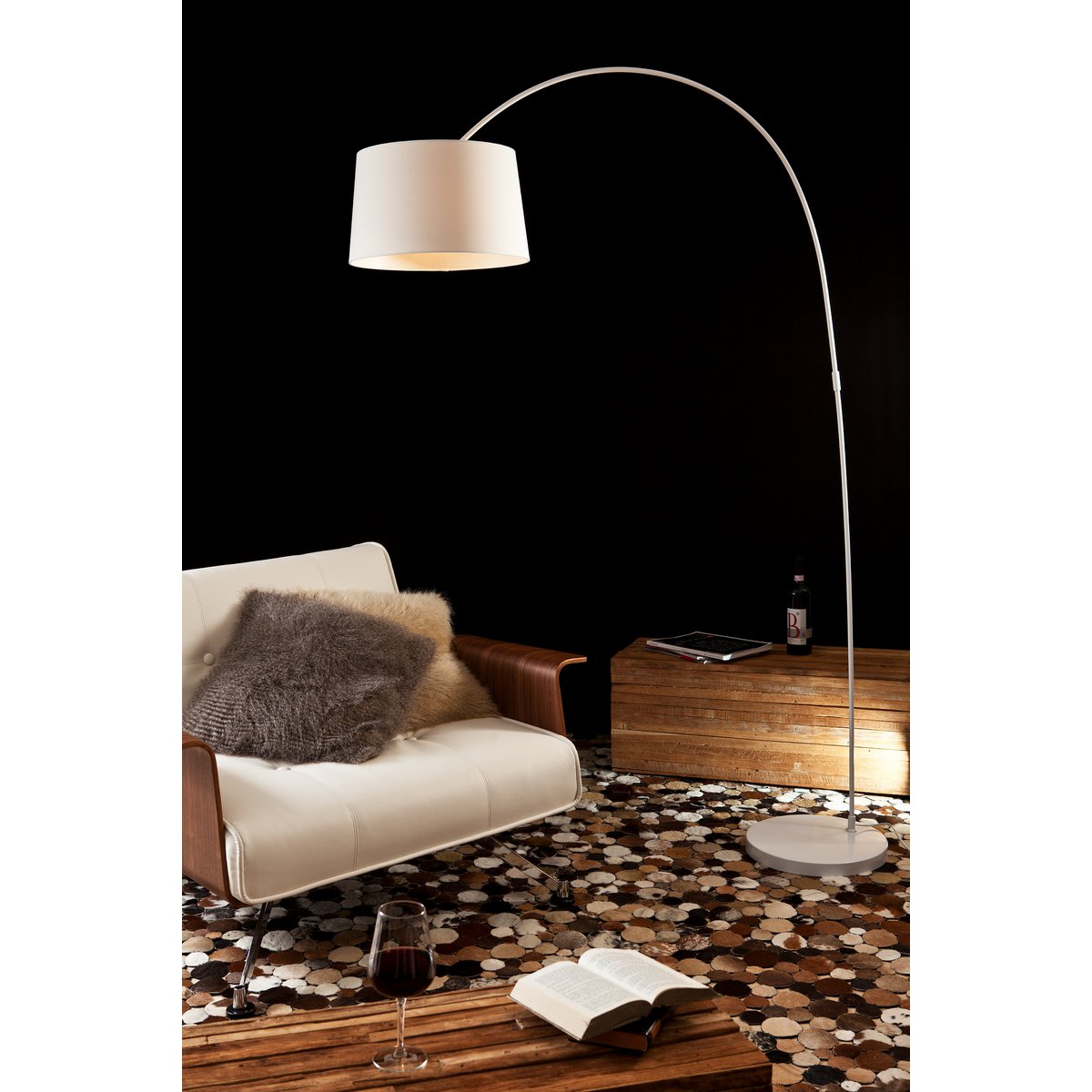 Booglamp 205 cm wit marmeren voet