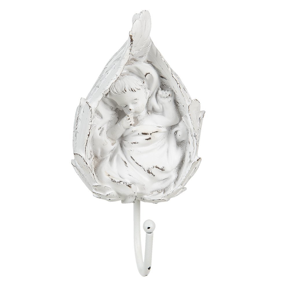 Wall Hook Leaf 8x5x17 cm White Plastic Coat Rack