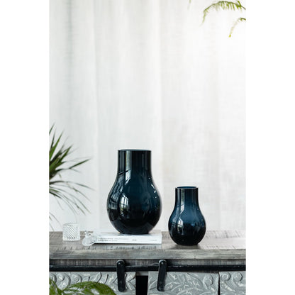 Vaas 13.6x13.6x20 cm glas diepblauw