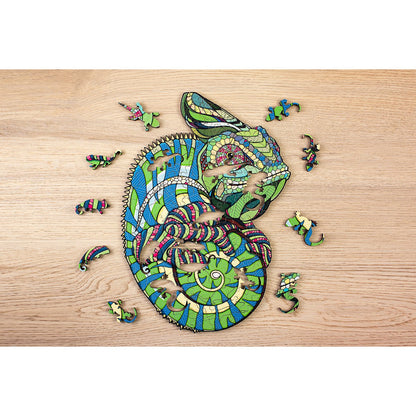 Houten legpuzzel kameleon 26x19,6x0,5 cm