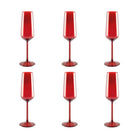 Champagne fluiten rood set van 6