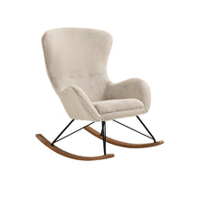 Schommelstoel lamsvachtlook beige 70x102x94 cm
