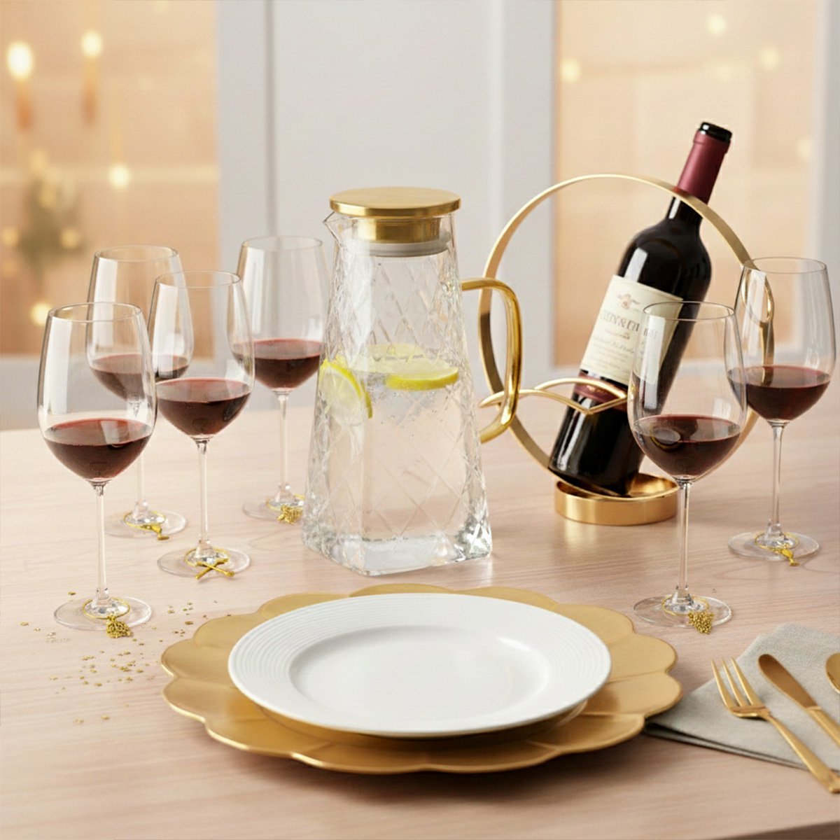 Glasmarkeringen goud set van 6 zink