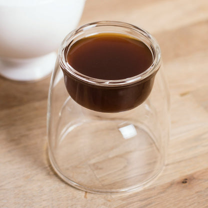 Espressokop 2-in-1 omkeerbaar keramiek glas