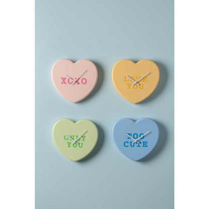 Wandklok hart snoep polystyreen pastel