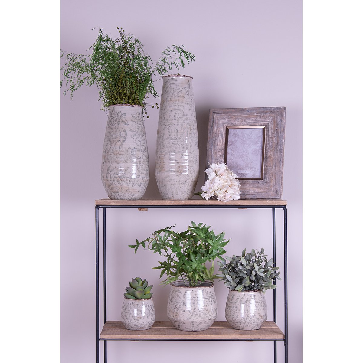 Bloempot Ø14 cm keramiek groen beige