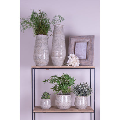 Bloempot Ø14 cm keramiek groen beige
