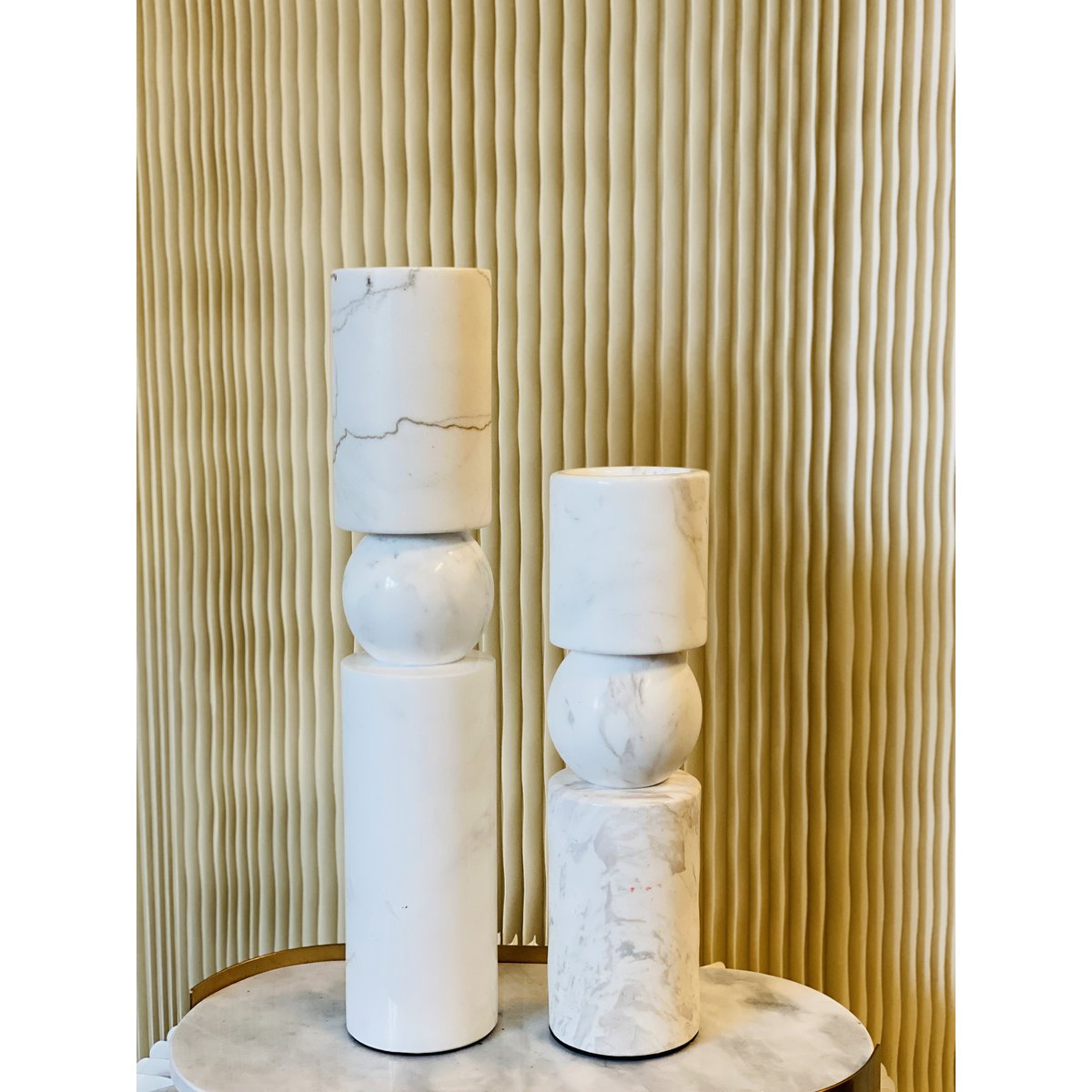 Kandelaar marmer wit H29.5cm