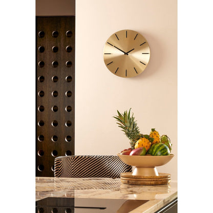 Wandklok 35,5 cm aluminium goud