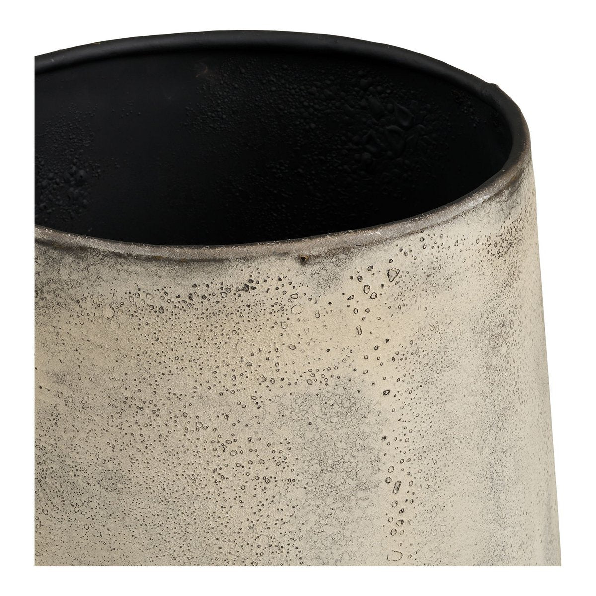 Hou Decoratieve pot, metaal, antiek beige, set van 2