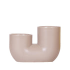 Duopot plantenpot keramiek bruin 2x 9 cm