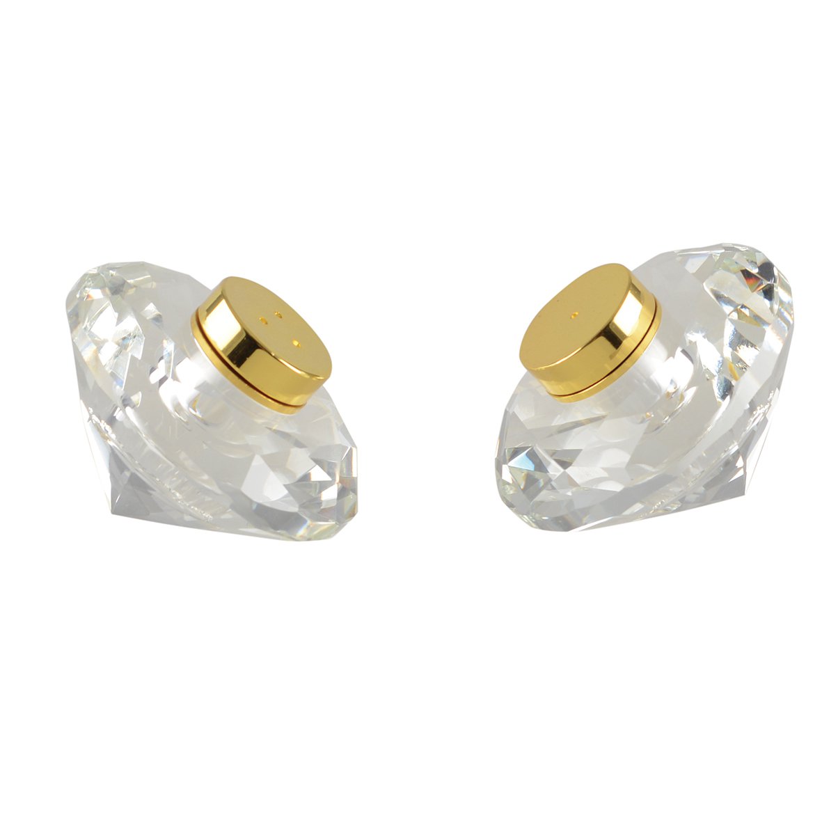 Zout en peperstel 7 cm kristal goud