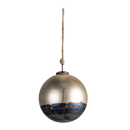 Kerstbal XL 17 cm goudkleurig zwart glas