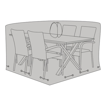 Tafel en stoelen hoes 180x155x95 cm zwart polyester