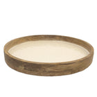 White Mango Wood Tray Round Decorative 40x40x4 Cm