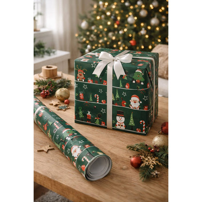 Wrapping Paper 3 Rolls 50x75 cm Green Paper