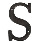 IJzeren letter S 13 cm bruin