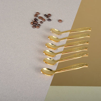 Theelepels goud metaal set van 6