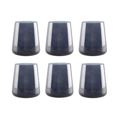 Waterglazen 6 stuks zwart 9x9x10 cm