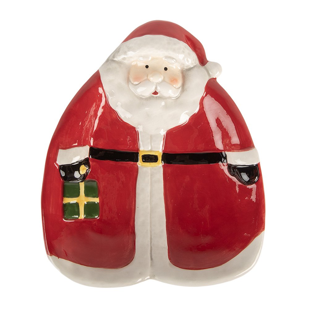 Breakfast plate Santa 20x16x4 cm Red Ceramic