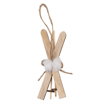 Kersthanger hout bruin ski