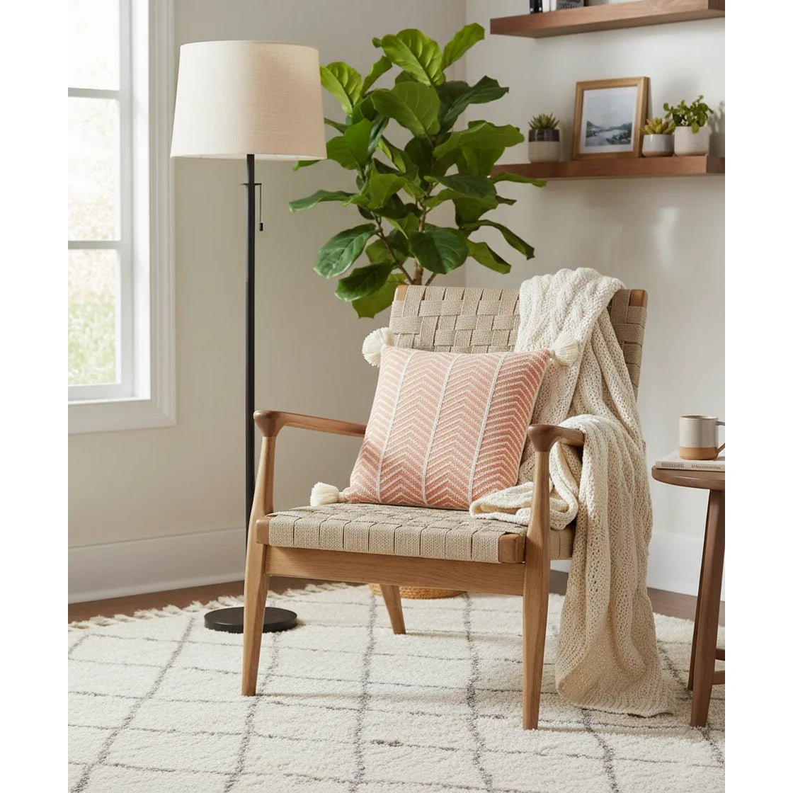Kussenhoes 45x45 cm katoen dusty coral