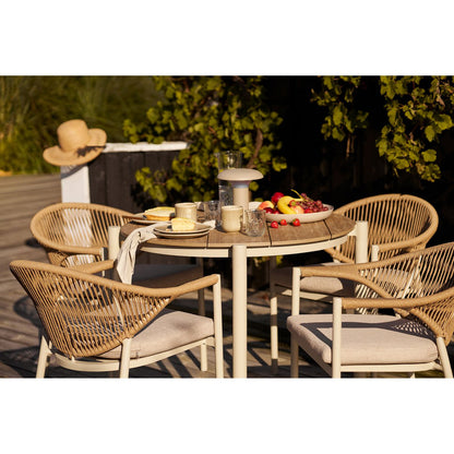 Lunchbord keramiek beige ø21 cm set van 4