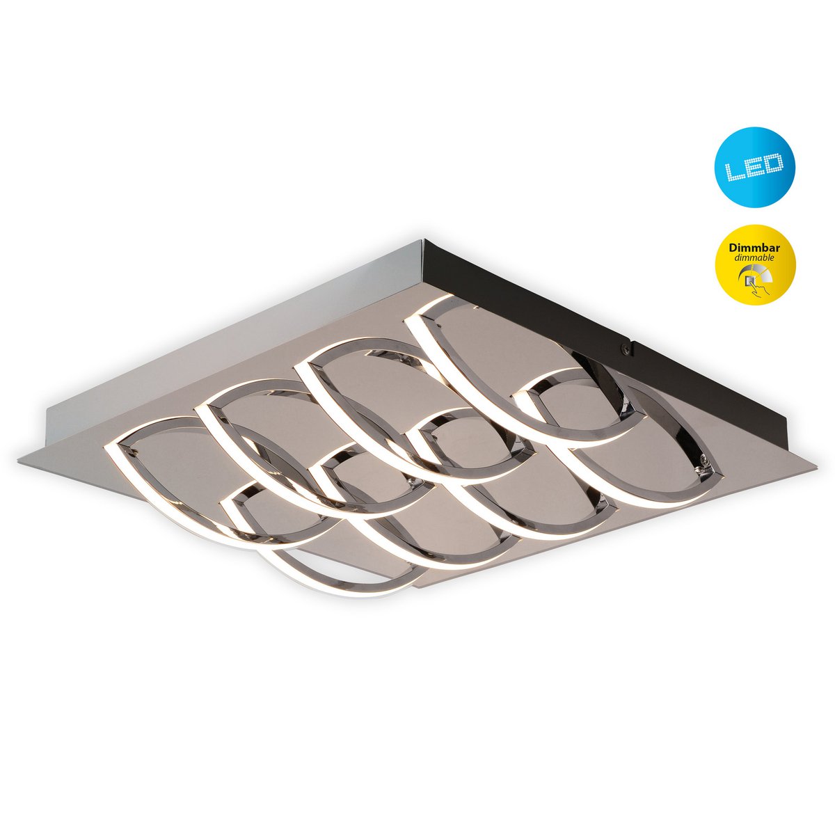 LED Plafondlamp Manchester 41 cm zilver wit
