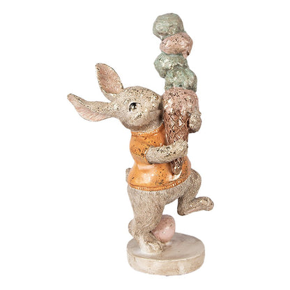 Decoratiebeeld konijn 16x10x28 cm beige kunststof