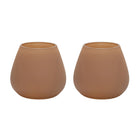 Waxinelichthouder set van 2 stuks matte sand glas