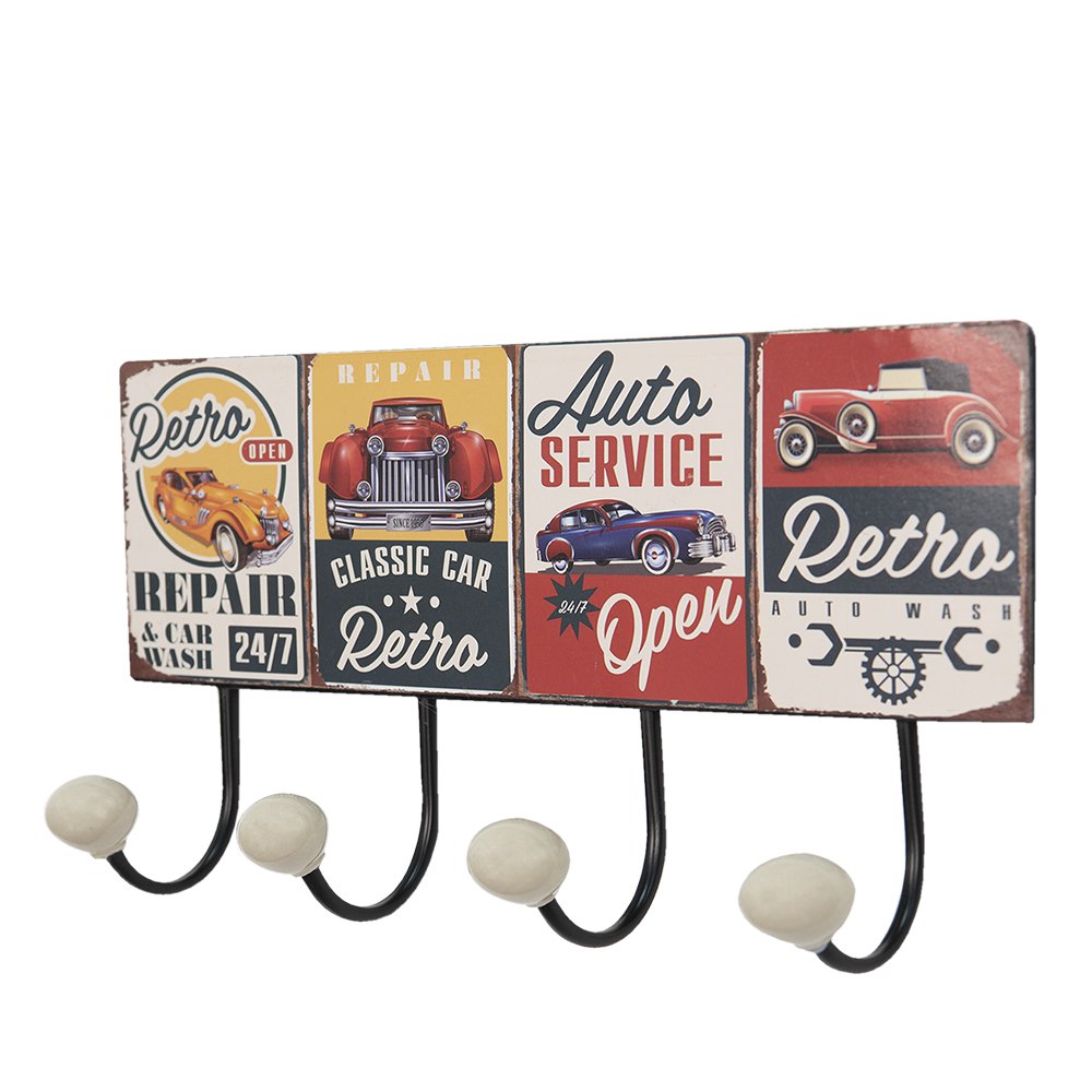 Wall coat rack 40x5x17 cm Red Green Iron