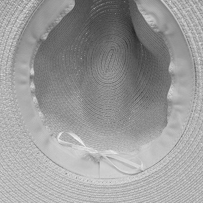 Women's Hat 58 cm Beige Paper Straw Shell Sun Hat