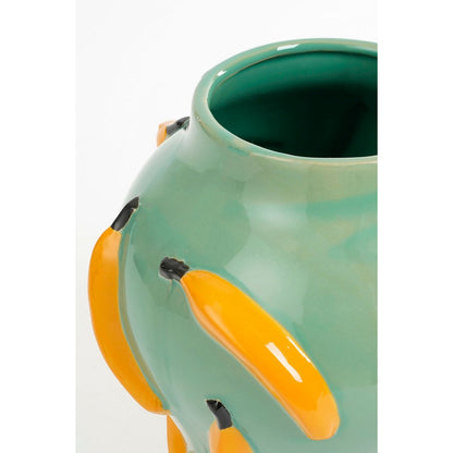 Vaas keramiek 30x26.5 cm groen geel