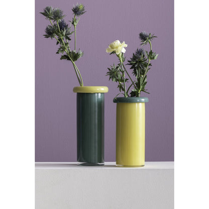 Vaas glas groen 12x12x24 cm