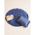 Soft velvet mat with fringe "Sapphire"