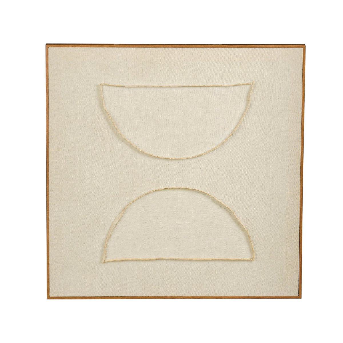 Wanddecoratie 60x60x3.5 cm beige polyester
