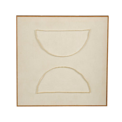 Wanddecoratie 60x60x3.5 cm beige polyester