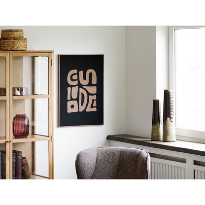 Tine Tufted wanddecoratie, beige/zwart, 50x70 cm